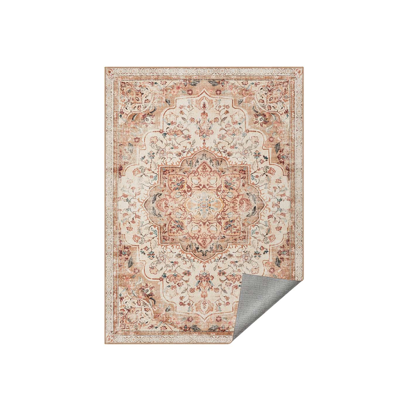 VintageTeppich 160 x 230 cm flauschig cappuccinobeige