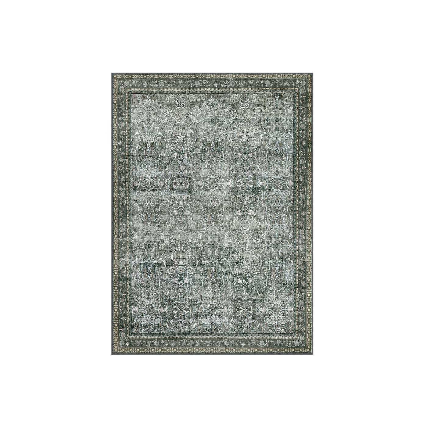 Teppich im Vintage-Stil 160 x 230 cm maschinenwaschbar waldgrün