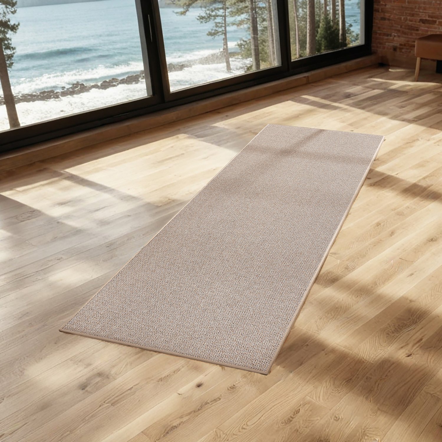 Teppich 80 x 200 cm in Jute-Optik kamelbraun